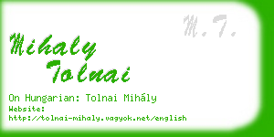 mihaly tolnai business card